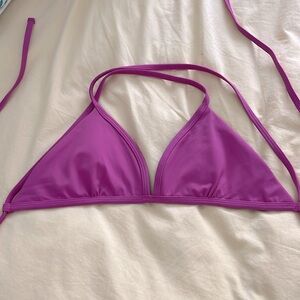 Jolyn cross-back Lily bikini top, magenta NWOT. Size L.